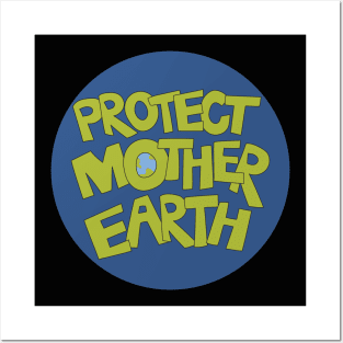 Protect Mother Earth Illustrated Text Badge Climate Ambassadors Posters and Art